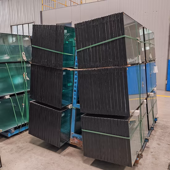 Espelho laminado reflexivo colorido transparente modelado vidro temperado para construção